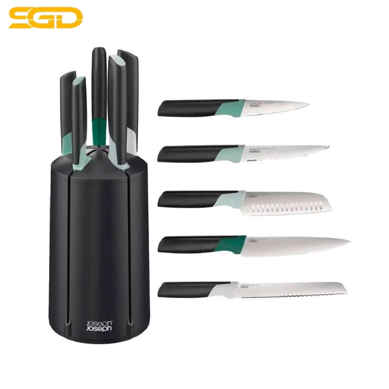 Bộ dao 5 món Joseph Joseph Elevate 10541 – Công nghệ chống chạm mặt bàn Elevate™, giá đỡ đứng tiện lợi, an toàn – sang trọng cho căn bếp hiện đại - Ảnh 2