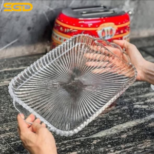 Khay úp cốc thuỷ tinh cao cấp 38x22cm gọng gàng sang trông cho bàn trà và bàn tiệc