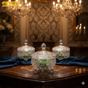 Thố mứt có nắp Bohemia size 16cm – Made in Séc | Pha lê Châu Âu cao cấp, giữ trọn hương vị