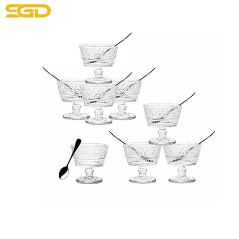 Set ly kem 8 món kèm thìa Godinger Claro cao cấp – Sang trọng, tinh tế cho bàn tiệc