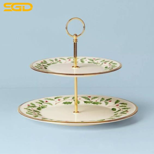 Khay Bánh Hai Tầng Lenox Holiday Sang Trọng Mùa Lễ Hội
