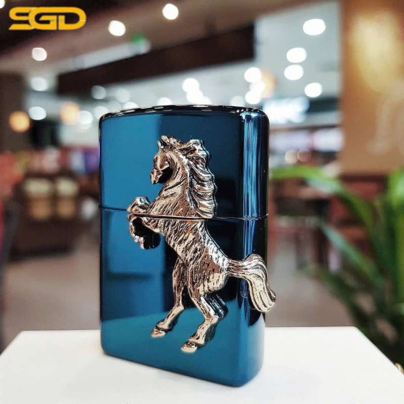 Zippo Ngựa Vàng “Mã Đáo Thành Công” – 4 Màu Xanh / Đỏ / Tím / Vàng - Ảnh 4