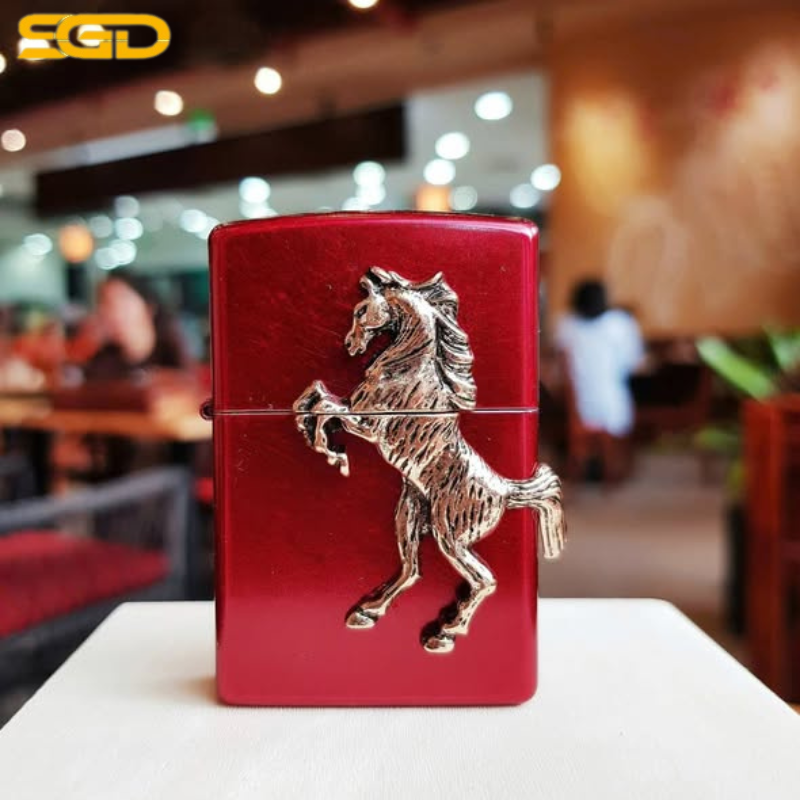 Zippo Ngựa Vàng “Mã Đáo Thành Công” – 4 Màu Xanh / Đỏ / Tím / Vàng - Ảnh 3