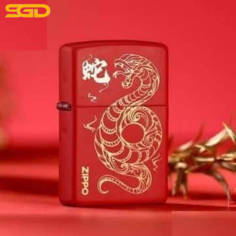 Bật Lửa Zippo Rắn Vàng – Bộ Sưu Tập 12 Con Giáp Châu Á