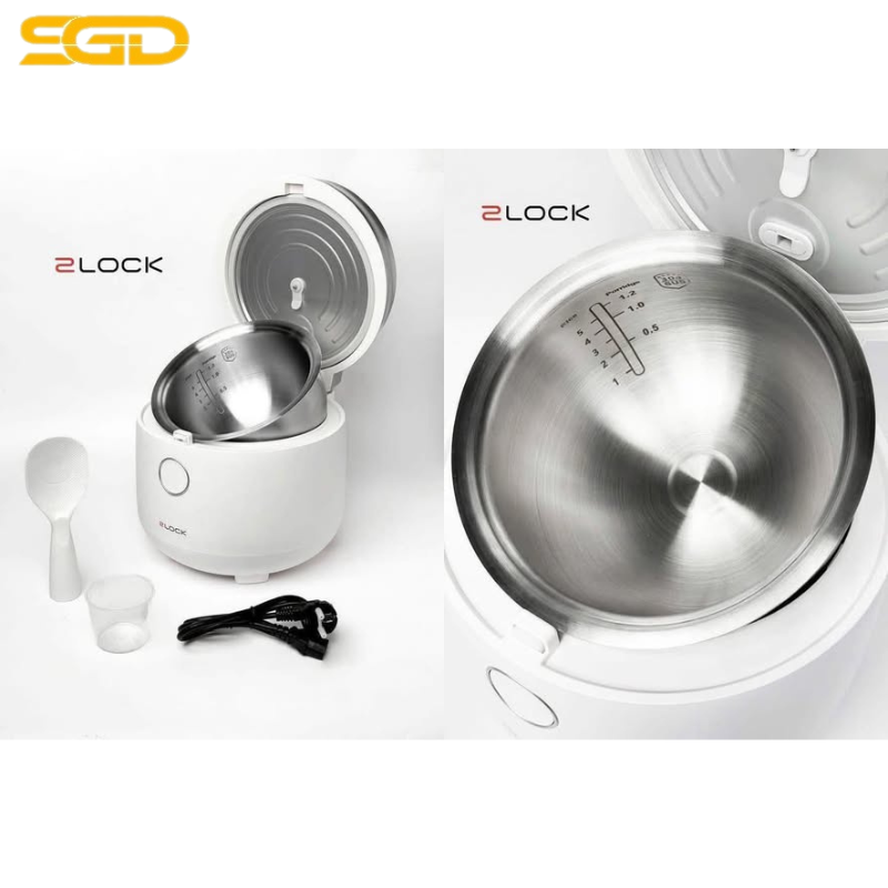 Nồi cơm điện tử inox 1,2L 2LOCK Korea RC25-3009W – lòng nồi inox 304 an toàn, đa chức năng tiện lợi - Ảnh 2