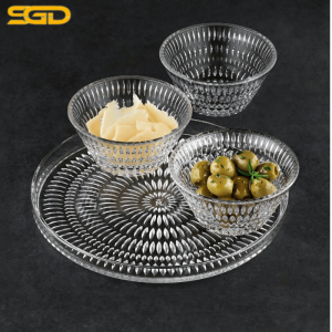 Set 4 món Nachtmann Ethno (3 bát 11cm và 1 khay tròn 22cm) pha lê cao cấp sang trọng chuẩn Đức
