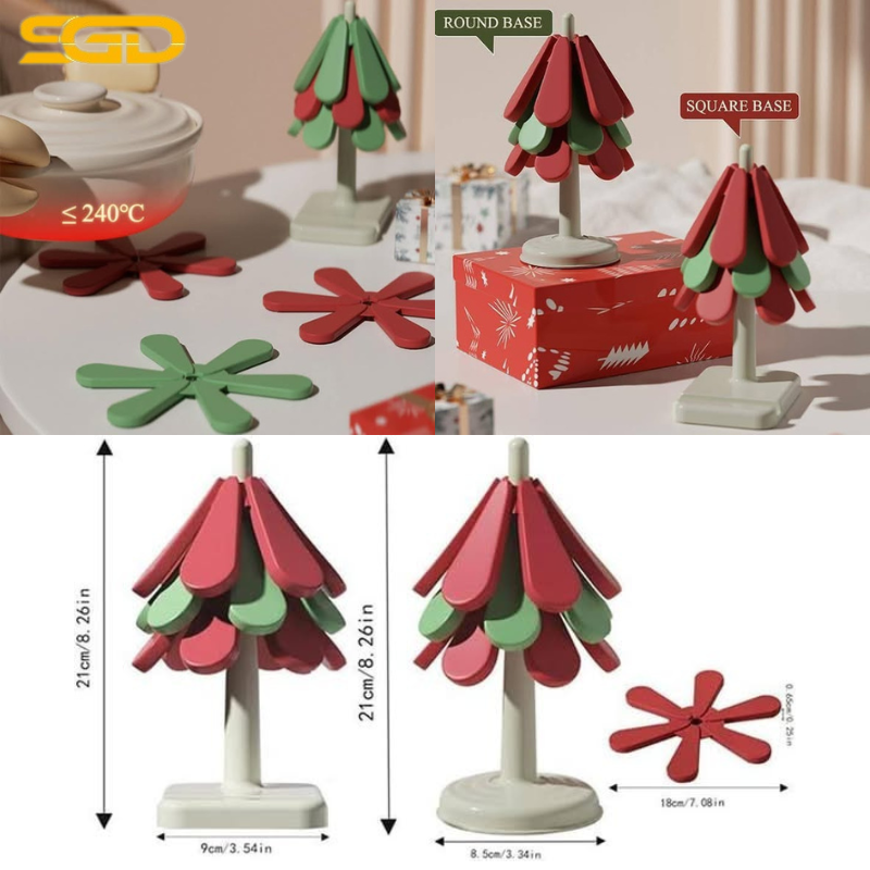 Set Giá Treo Và Tấm Lót Trải Bàn Uketo Cây Thông Noel – Trang trí và bảo vệ bàn ăn mùa lễ hội - Ảnh 2