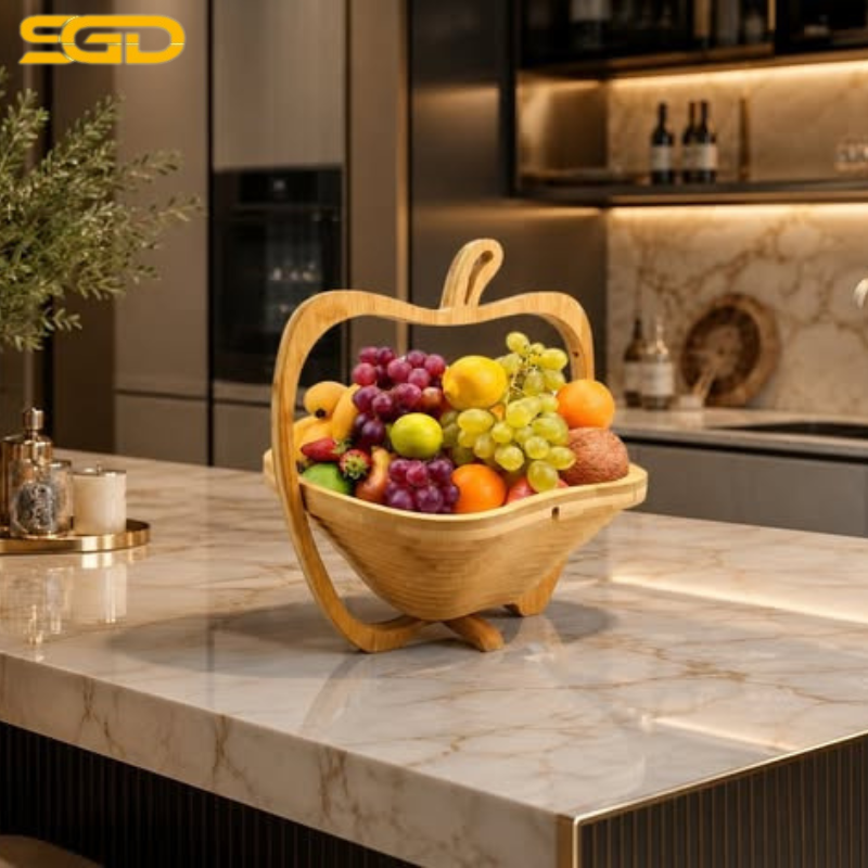 Rổ tre gấp gọn hình quả táo Fruit Basket – Thiết kế thông minh, trang trí đẹp mắt cho mọi không gian