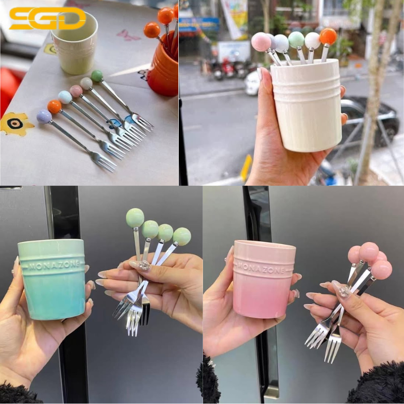 Set Đĩa Hoa Quả Kèm Hũ Monazone – Điểm nhấn tinh tế cho bàn trà và không gian sống - Ảnh 2