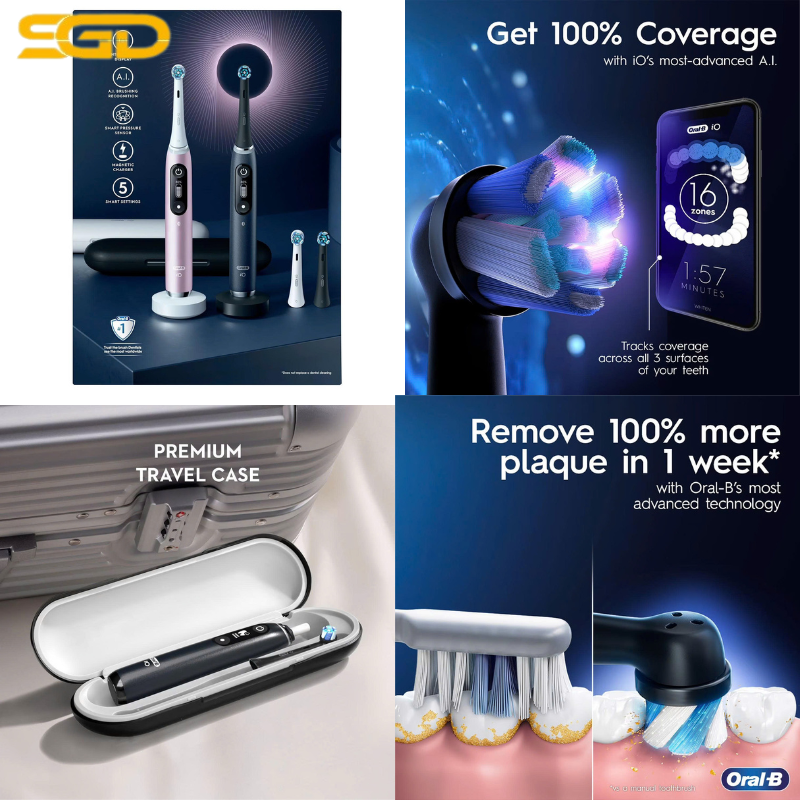 Bàn chải điện Oral-B iO Series 7 Made in Germany – Công nghệ iO từ tính, làm sạch vượt trội, bảo vệ nướu tối ưu - Ảnh 2