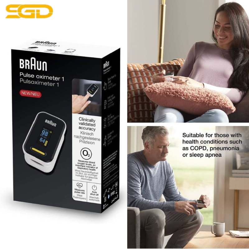 Máy đo nồng độ oxy & nhịp tim kẹp ngón tay Braun đo SpO2 và nhịp tim chính xác - Ảnh 2