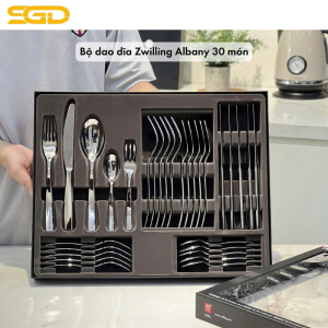 Set dao dĩa Zwilling Albany 30 món thép không gỉ 18/10 cao cấp sang trọng cho bàn ăn gia đình