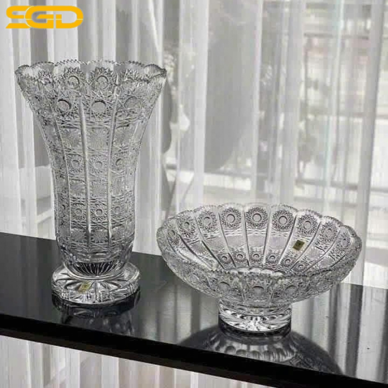 Lọ hoa pha lê mài M57 Bohemia 30,5cm – Vẻ đẹp sang trọng, họa tiết mài tinh xảo - Ảnh 2